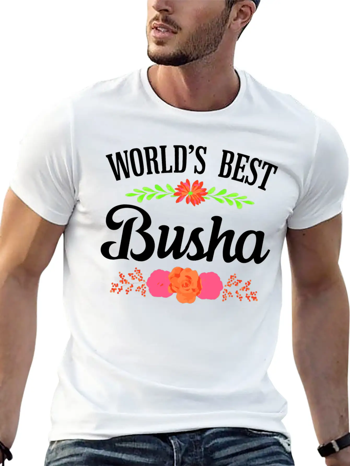 World'S Best Busha Polish Grandma Unisex Short Sleeve Soft Cotton T-Shirt – Casual Everyday Wear