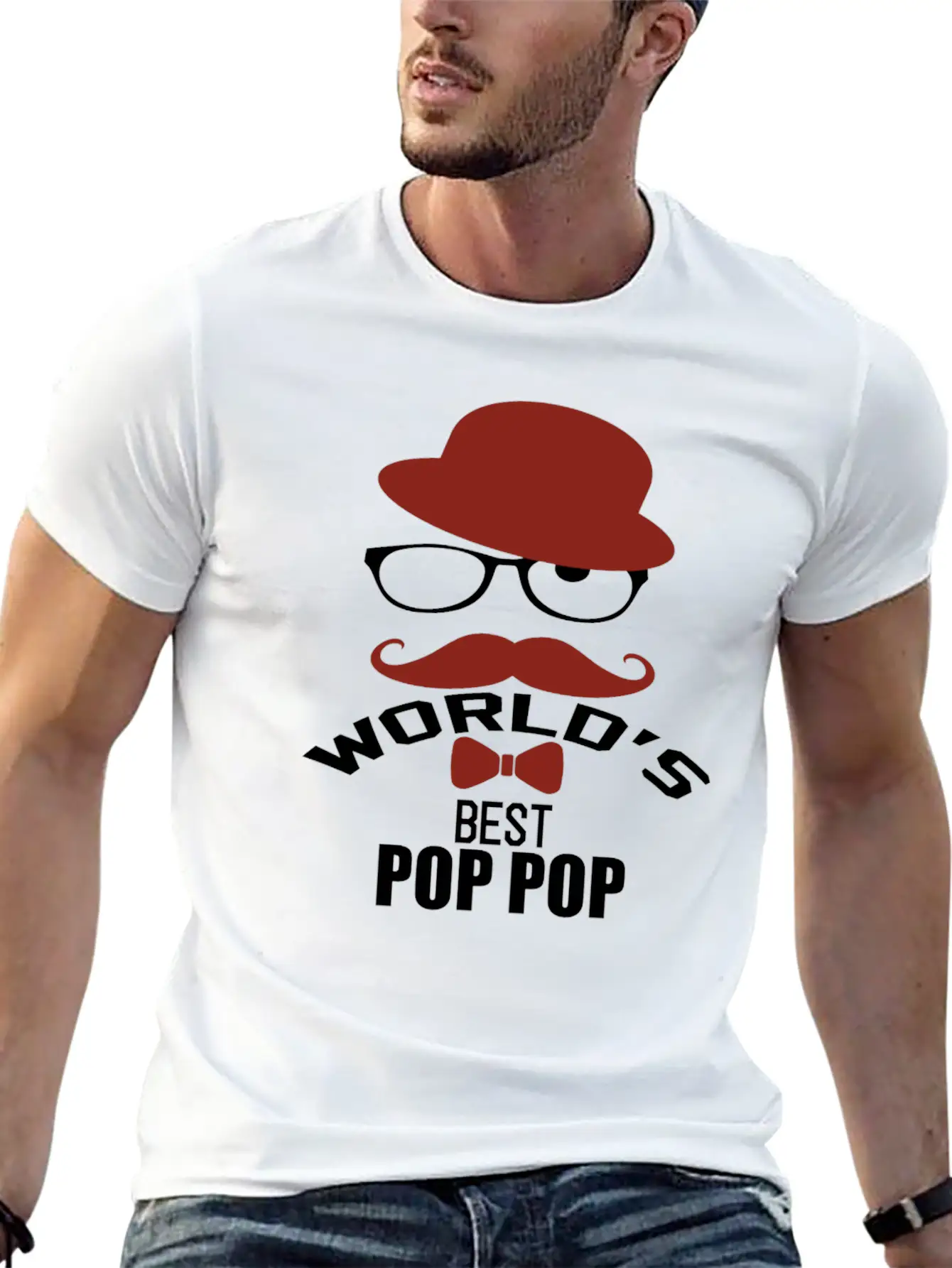 World's Best Pop Pop Unisex Short Sleeve Soft Cotton T-Shirt – Casual Everyday Wear