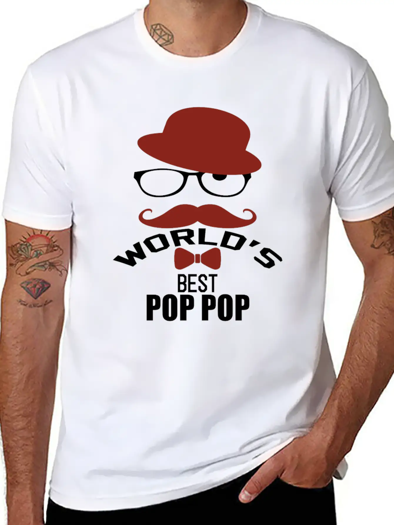 World's Best Pop Pop Unisex Short Sleeve Soft Cotton T-Shirt – Casual Everyday Wear