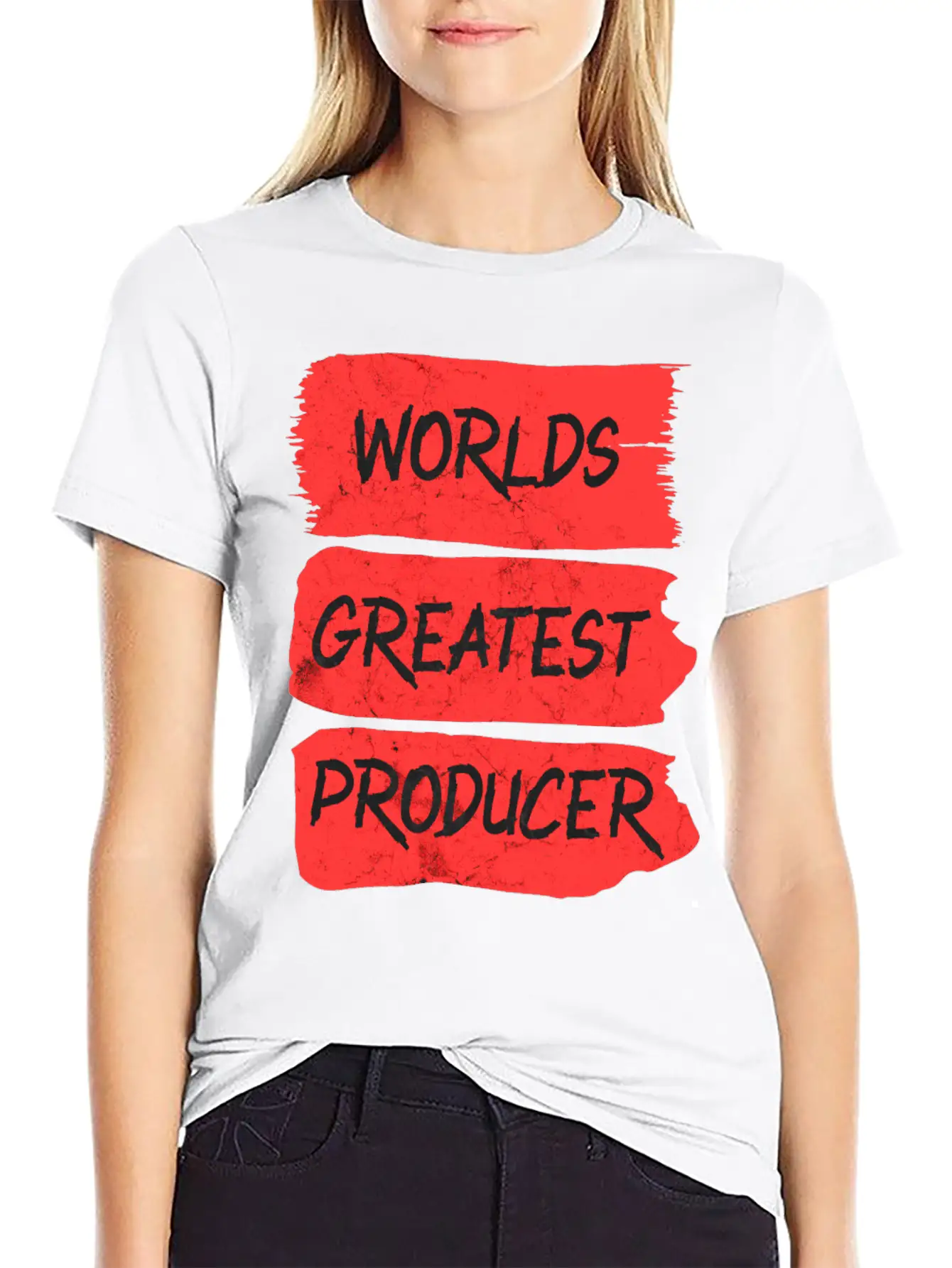 Worlds Greatest Producer Brushstroke Design Unisex Casual T-Shirt – Clean Design For Daily Comfort