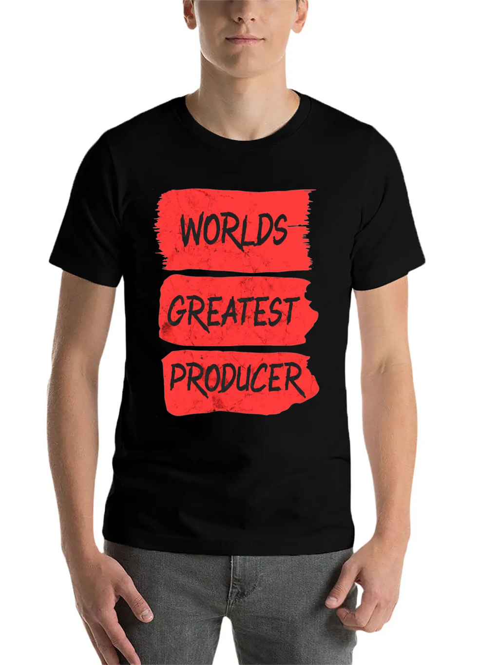Worlds Greatest Producer Brushstroke Design Unisex Casual T-Shirt – Clean Design For Daily Comfort