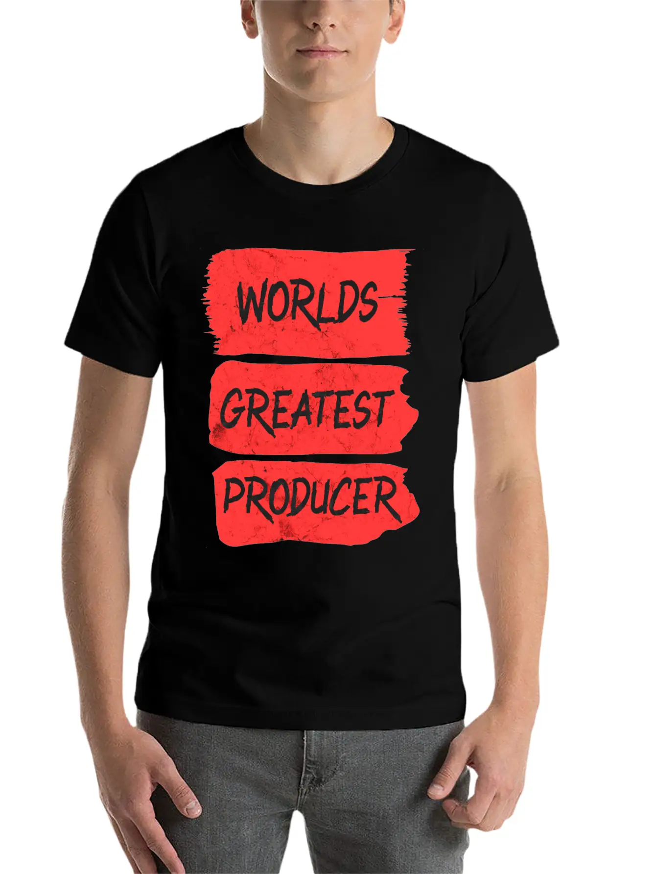 Worlds Greatest Producer Brushstroke Design Unisex Casual T-Shirt – Clean Design For Daily Comfort