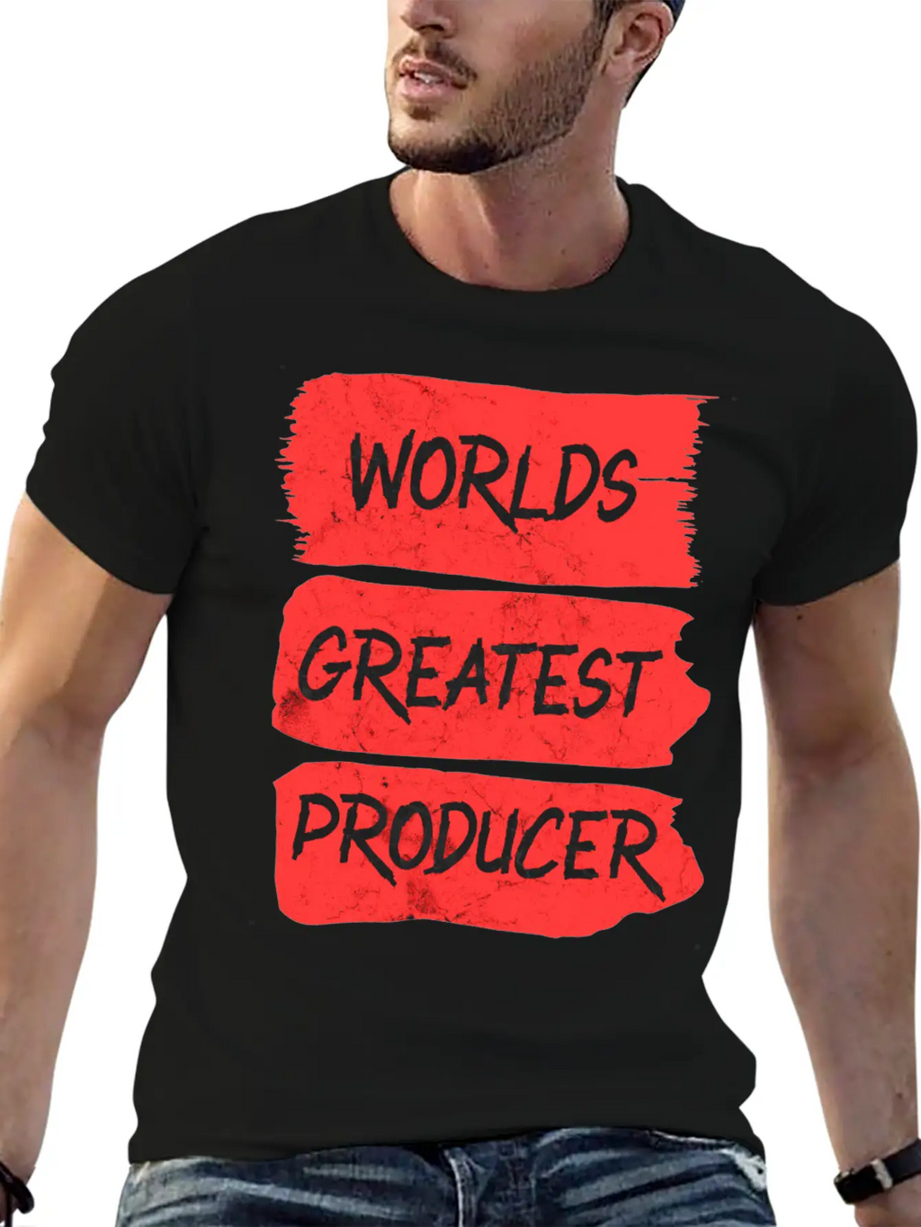 Worlds Greatest Producer Brushstroke Design Unisex Casual T-Shirt – Clean Design For Daily Comfort