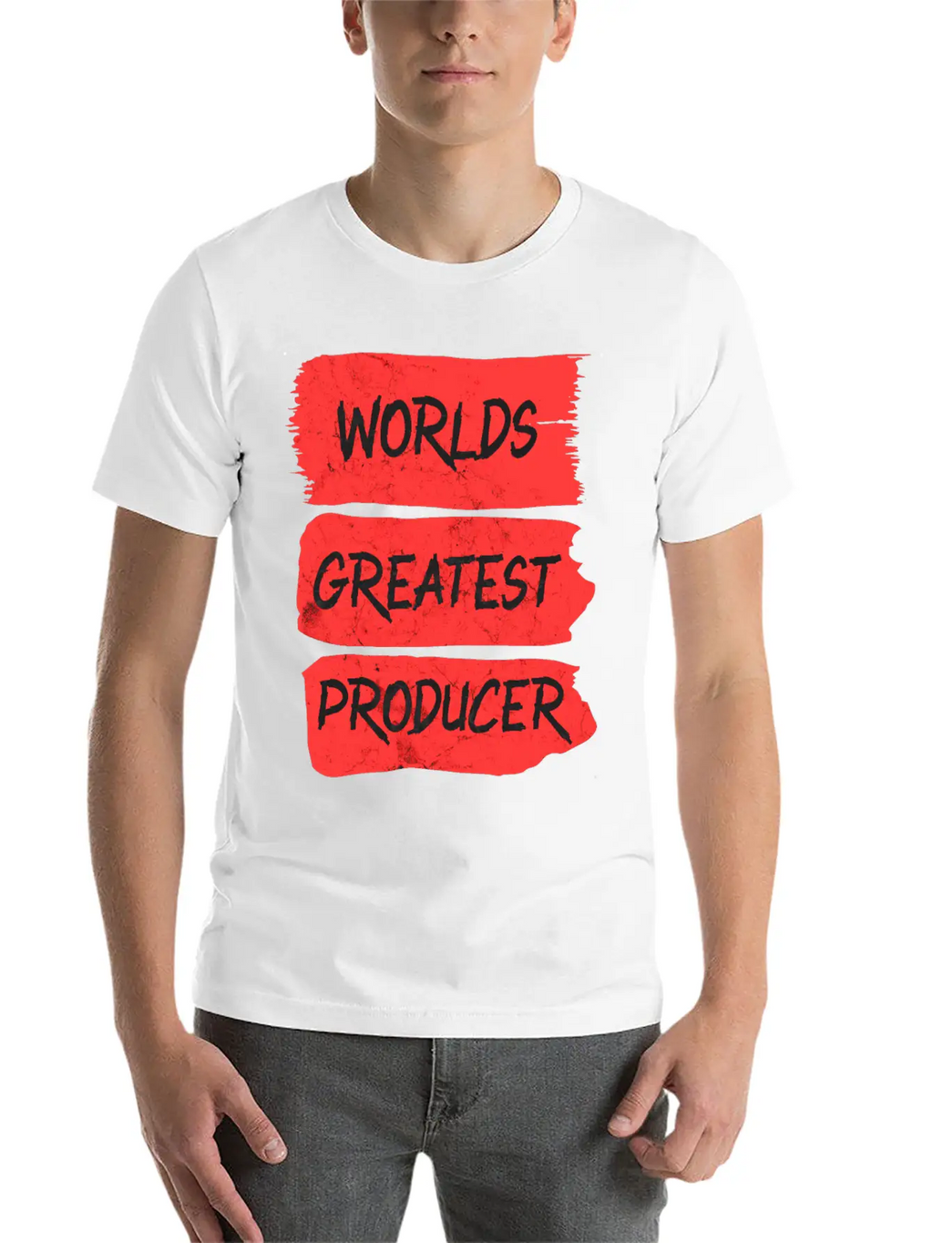Worlds Greatest Producer Brushstroke Design Unisex Casual T-Shirt – Clean Design For Daily Comfort