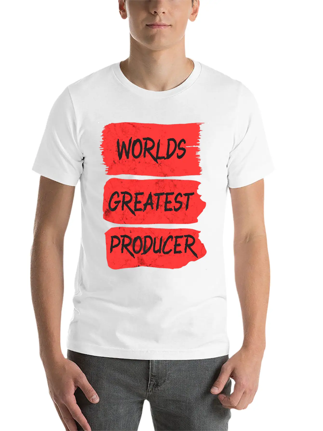Worlds Greatest Producer Brushstroke Design Unisex Casual T-Shirt – Clean Design For Daily Comfort