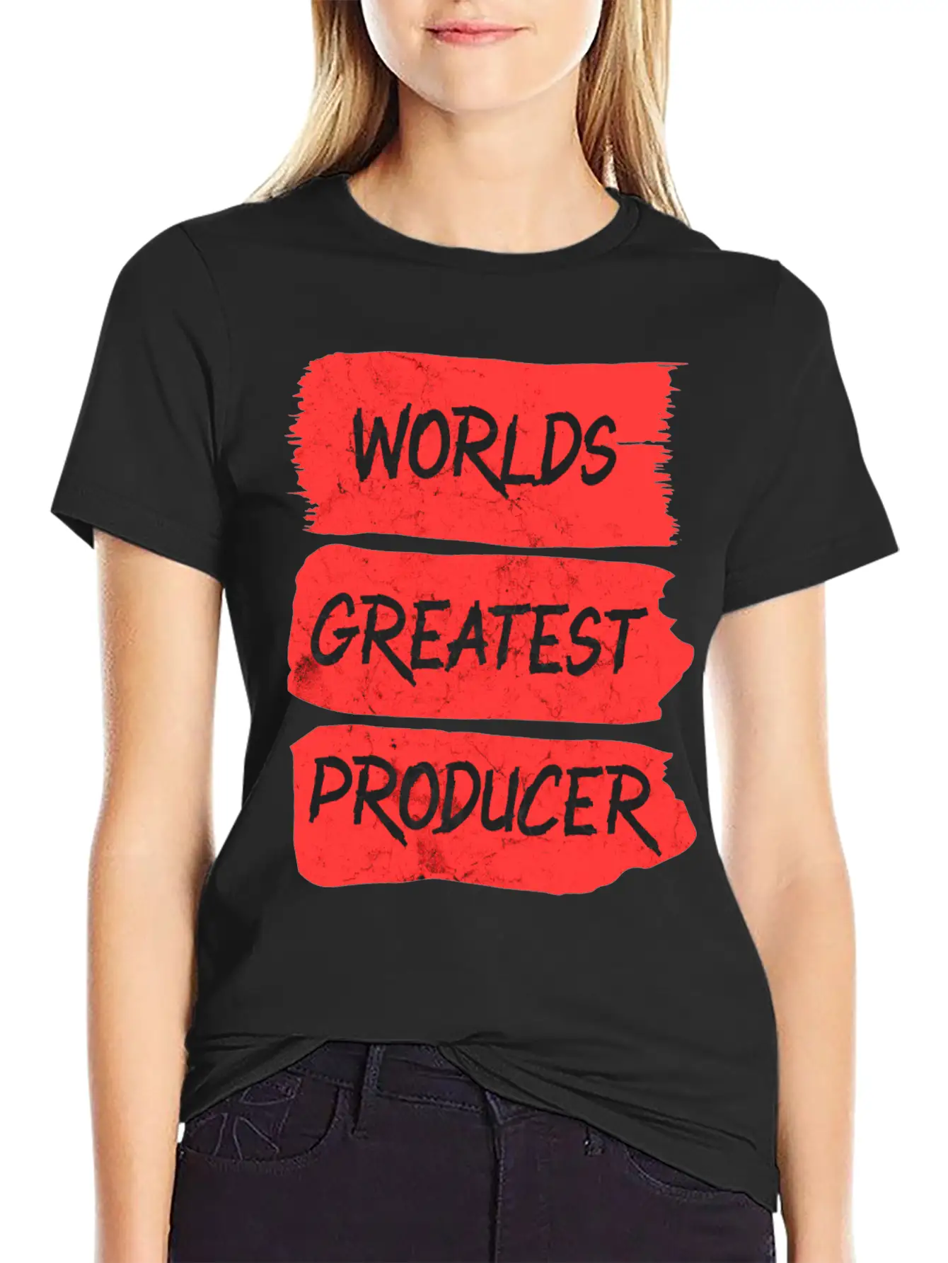 Worlds Greatest Producer Brushstroke Design Unisex Casual T-Shirt – Clean Design For Daily Comfort