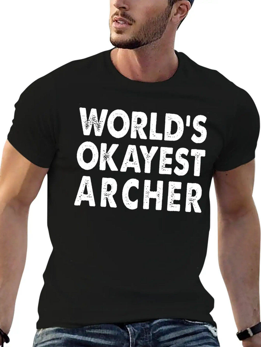 World's Okayest Archer Archery Bow And Arrow Breathable Soft Cotton T-Shirt – Timeless Casual Look