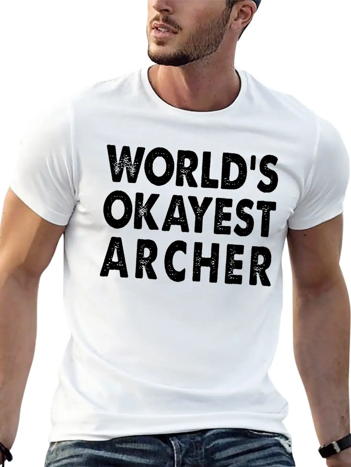 World's Okayest Archer Archery Bow And Arrow Breathable Soft Cotton T-Shirt – Timeless Casual Look