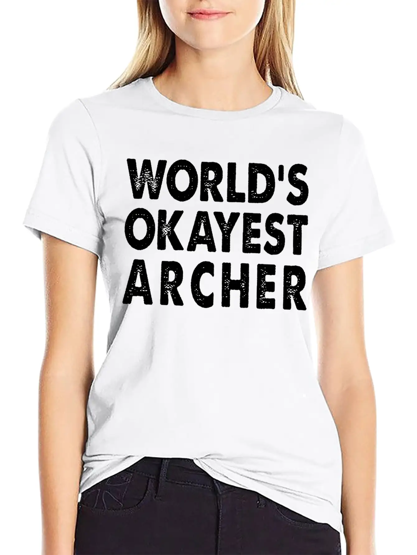 World's Okayest Archer Archery Bow And Arrow Breathable Soft Cotton T-Shirt – Timeless Casual Look