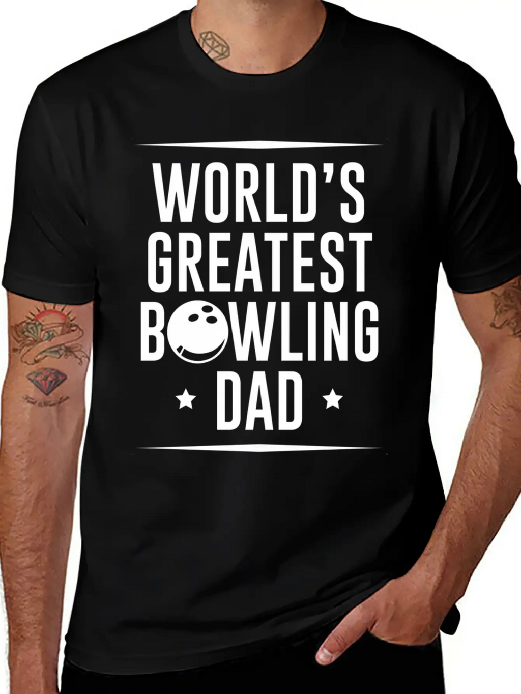 Worlds Okayest Bowling Dad Unisex Casual T-Shirt – Clean Design For Daily Comfort