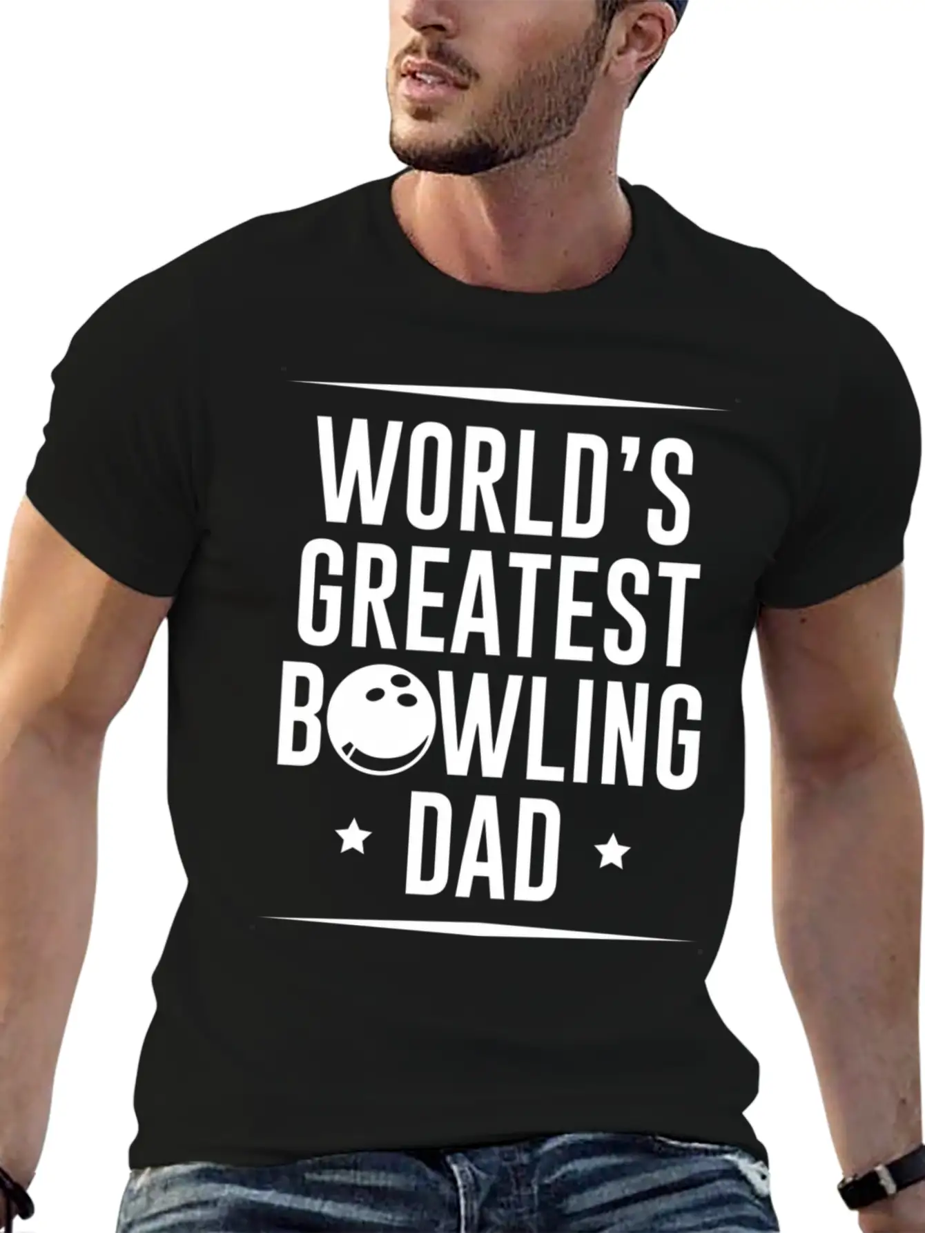 Worlds Okayest Bowling Dad Unisex Casual T-Shirt – Clean Design For Daily Comfort