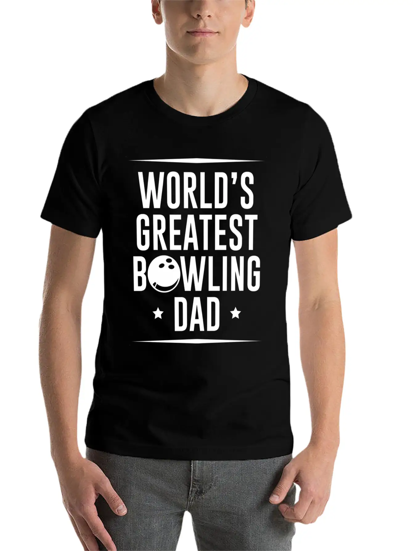 Worlds Okayest Bowling Dad Unisex Casual T-Shirt – Clean Design For Daily Comfort