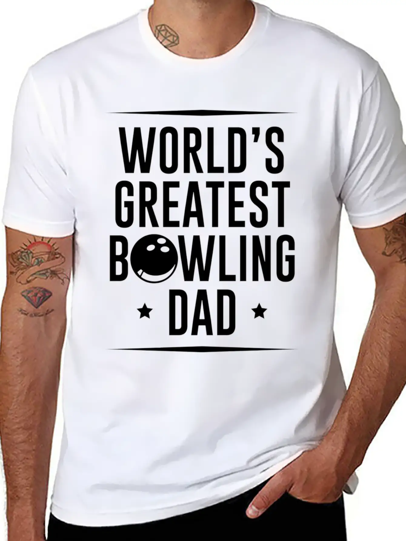 Worlds Okayest Bowling Dad Unisex Casual T-Shirt – Clean Design For Daily Comfort