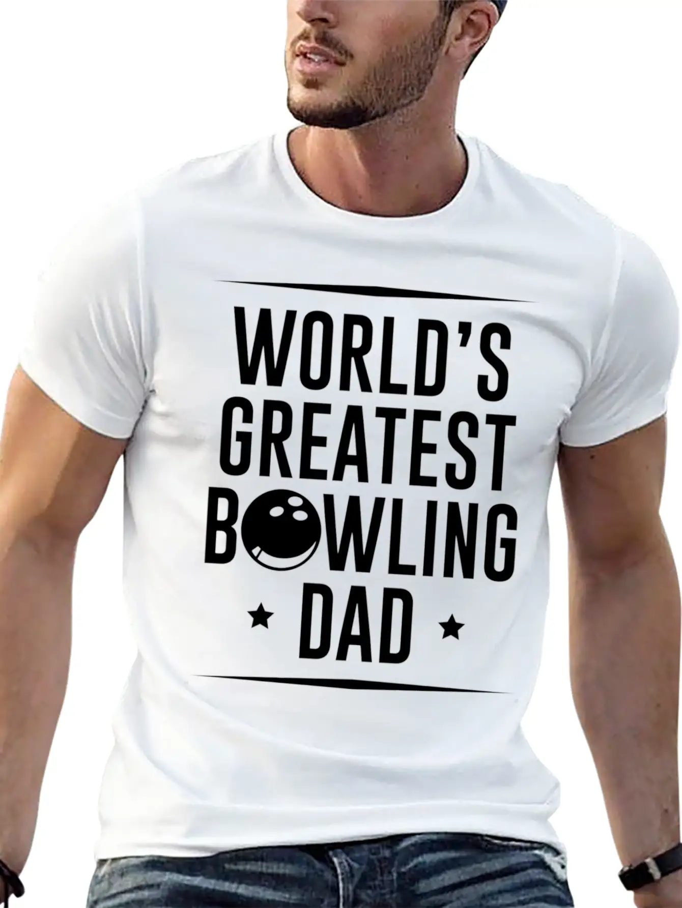 Worlds Okayest Bowling Dad Unisex Casual T-Shirt – Clean Design For Daily Comfort