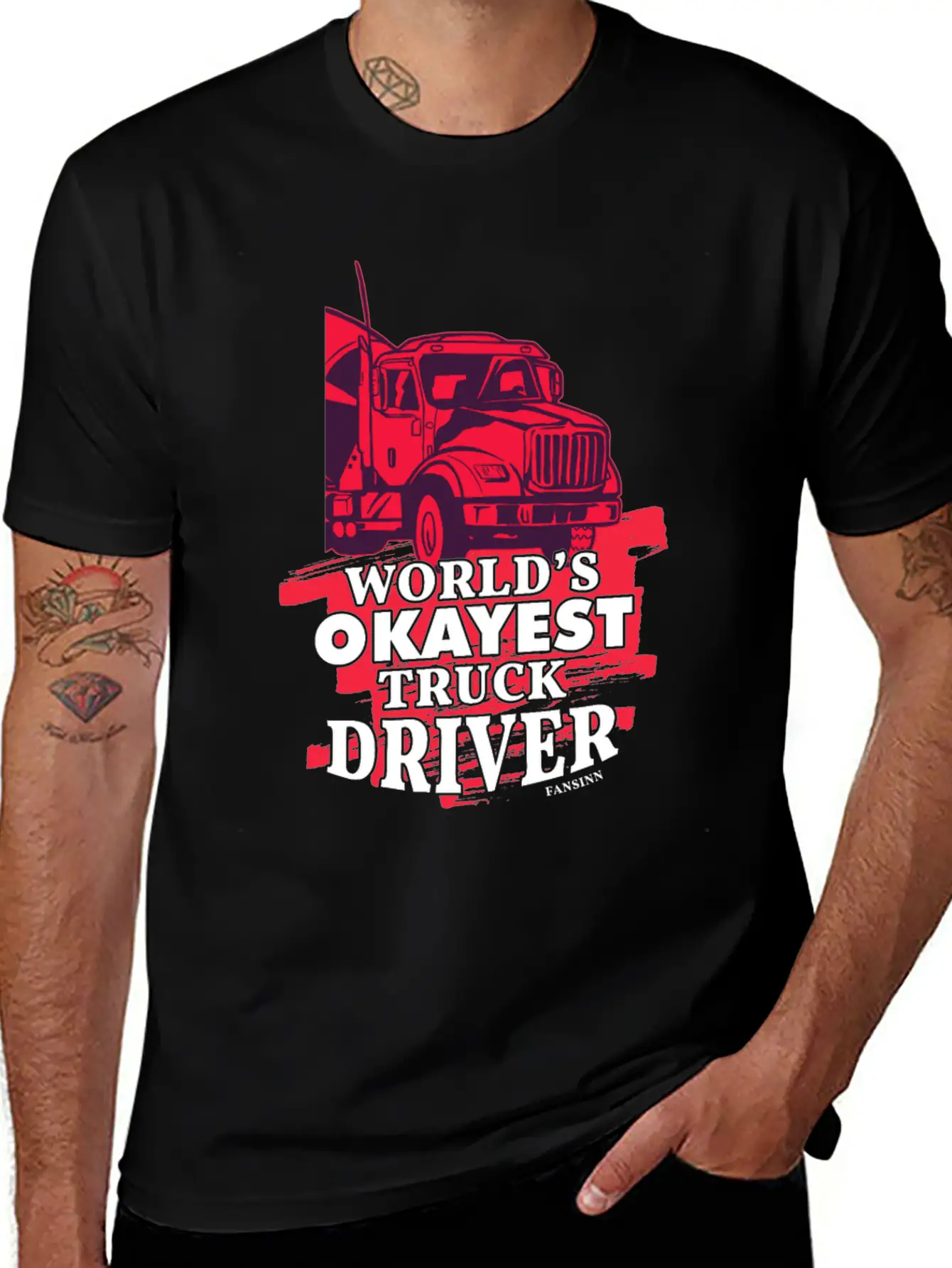 World's Okayest Truck Driver Casual Graphic T-Shirt – Simple And Comfortable Daily Wear