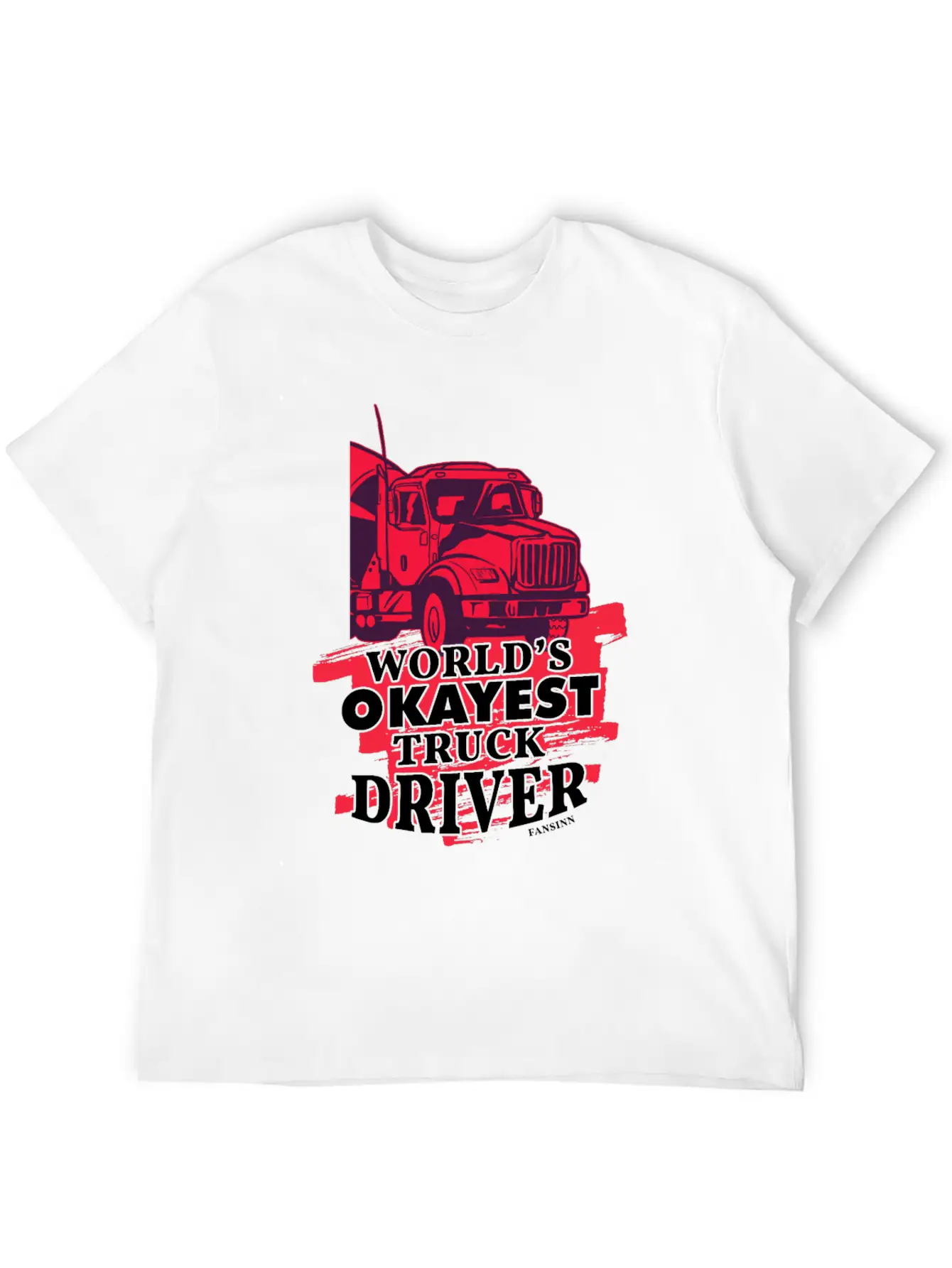 World's Okayest Truck Driver Casual Graphic T-Shirt – Simple And Comfortable Daily Wear
