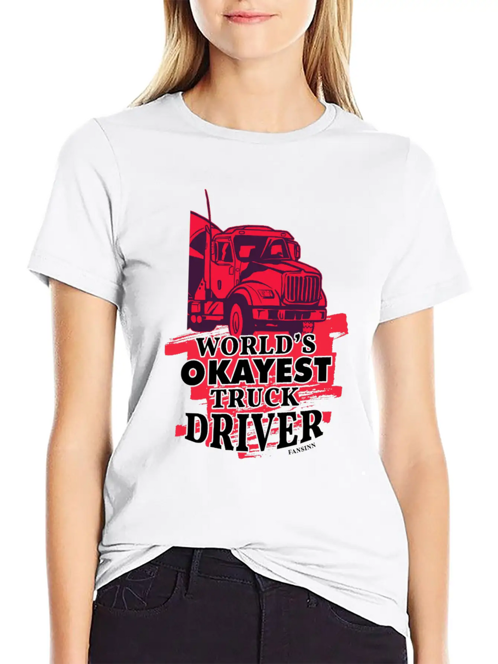 World's Okayest Truck Driver Casual Graphic T-Shirt – Simple And Comfortable Daily Wear