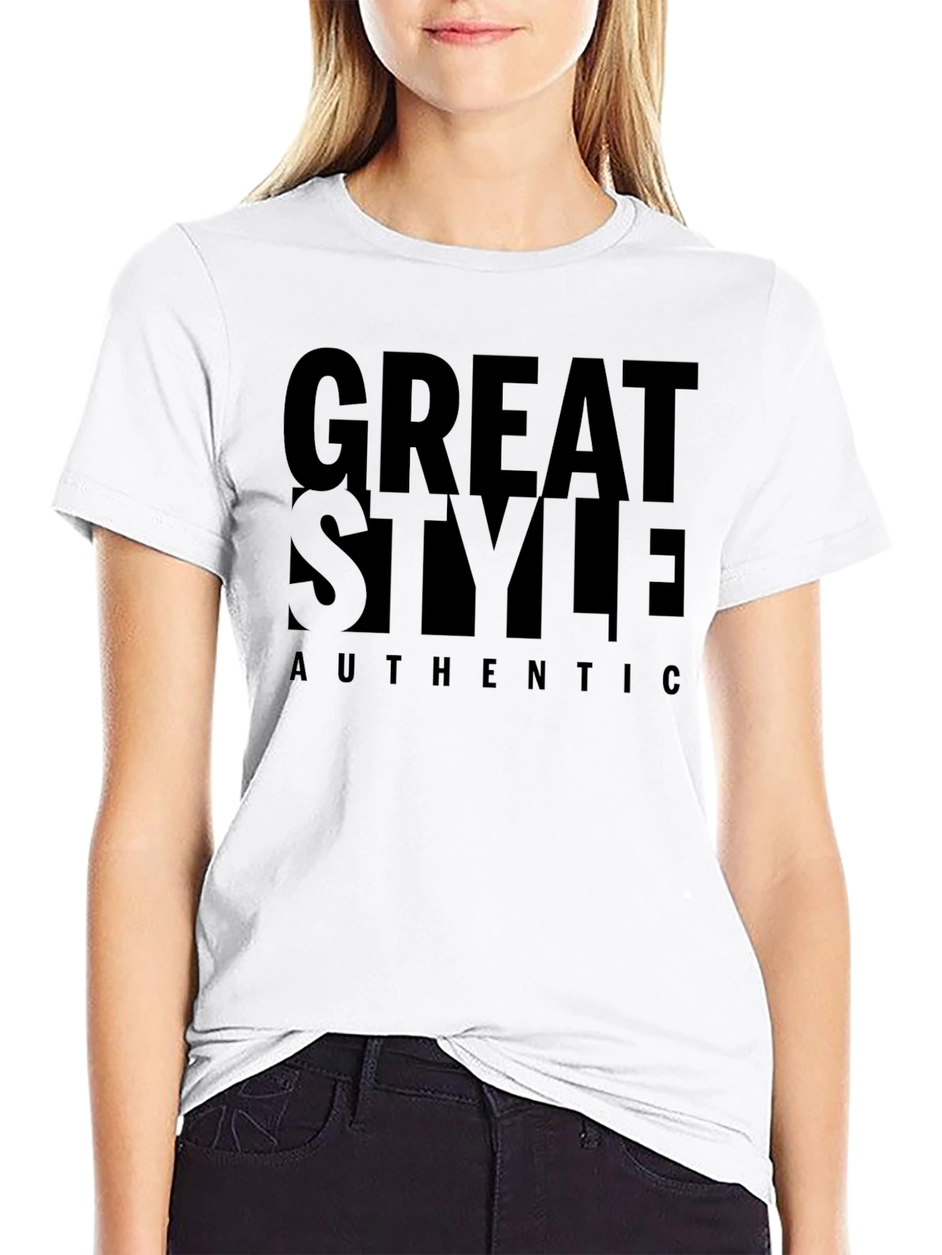 Great Style Authentic Black Graphic Tee