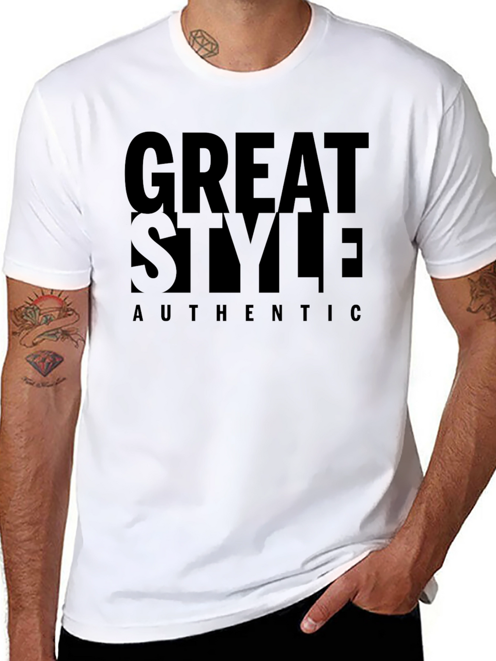 Great Style Authentic Black Graphic Tee