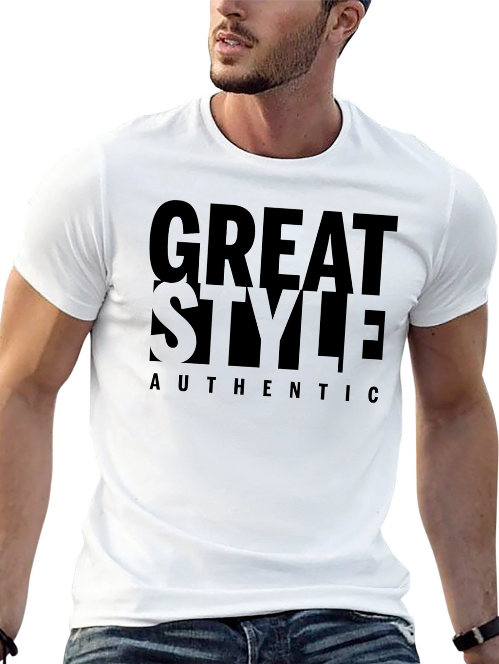 Great Style Authentic Black Graphic Tee