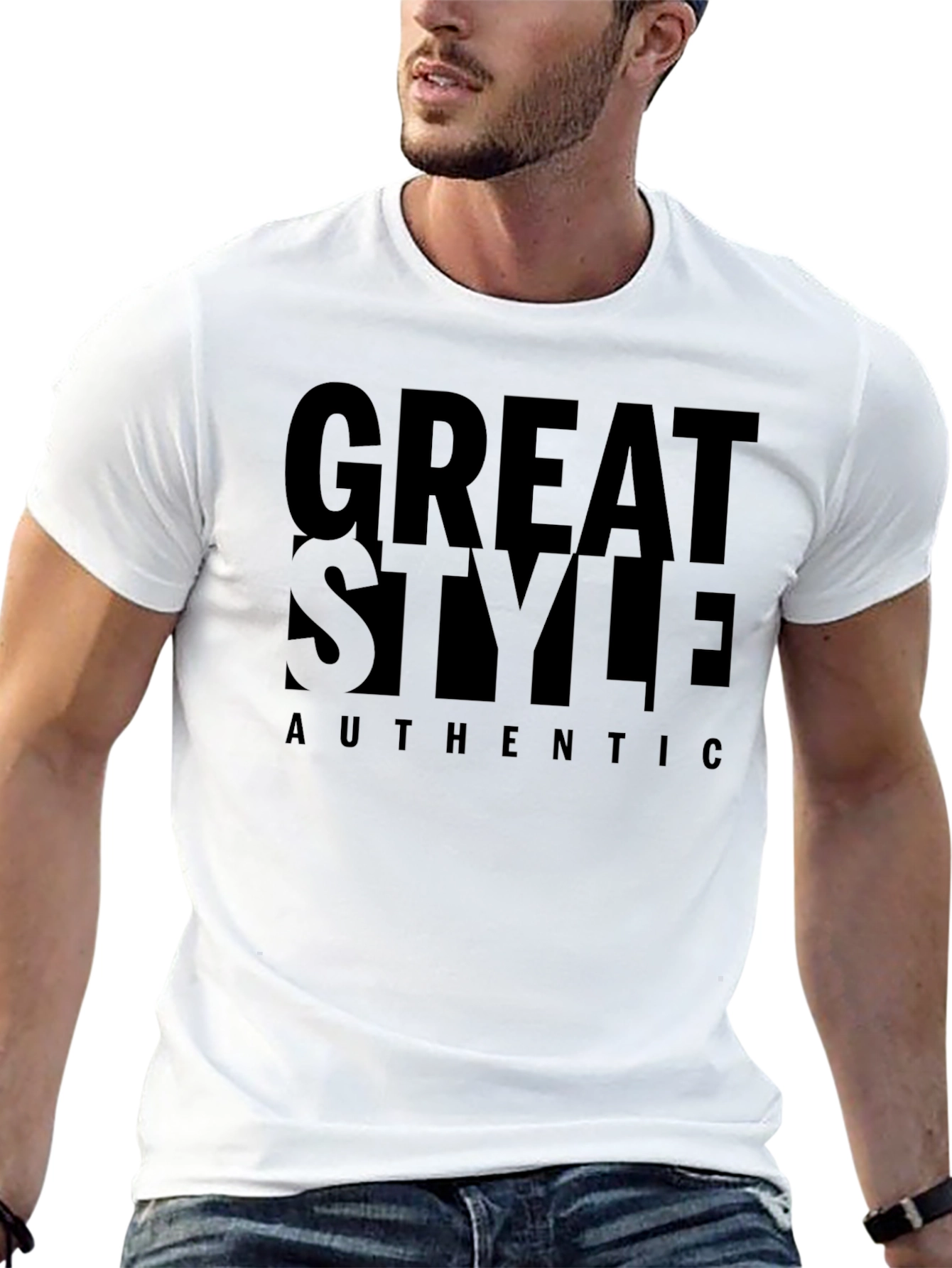 Great Style Authentic Black Graphic Tee