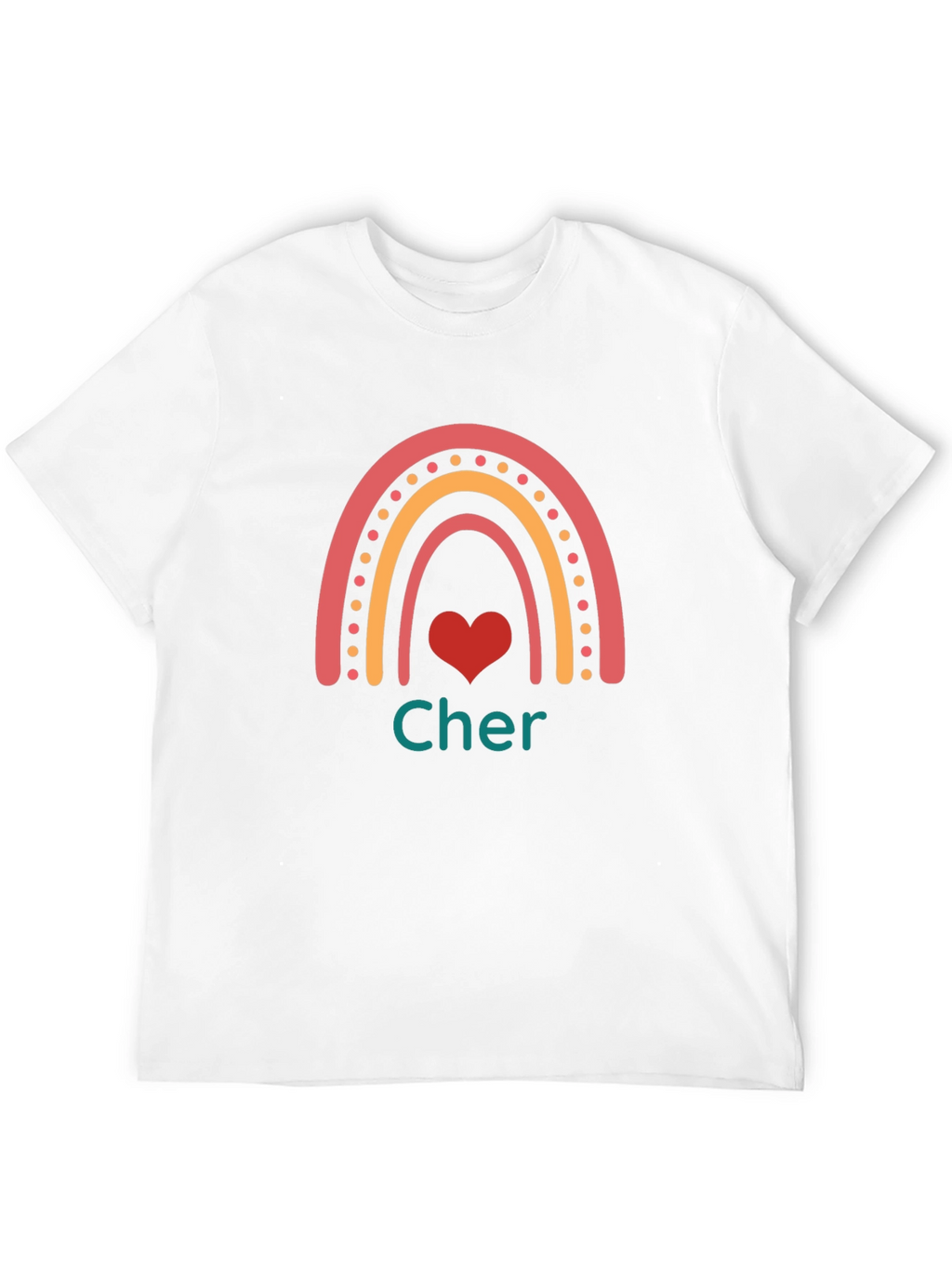 Cher Rainbow Heart Black T-Shirt