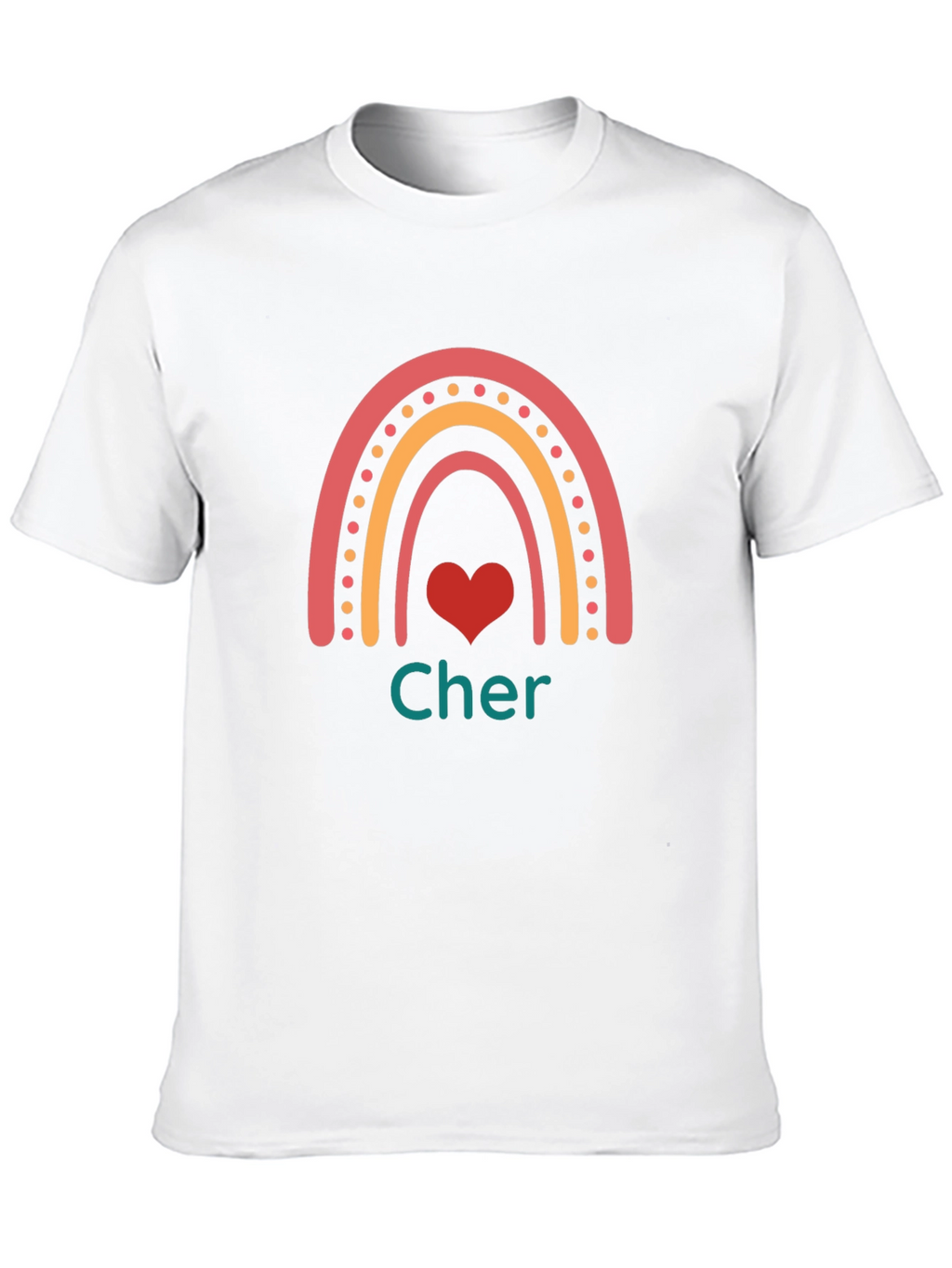 Cher Rainbow Heart Black T-Shirt