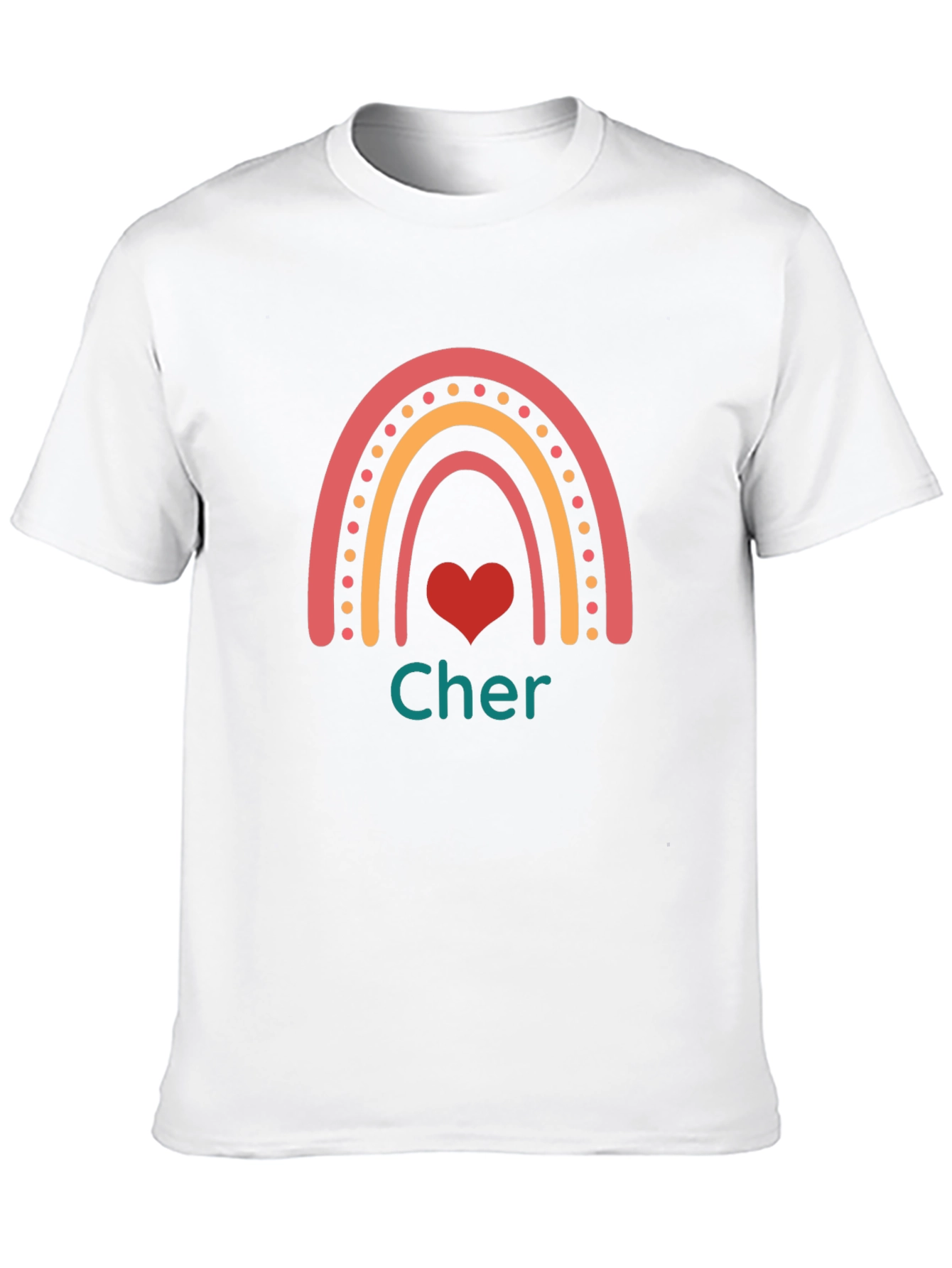 Cher Rainbow Heart Black T-Shirt