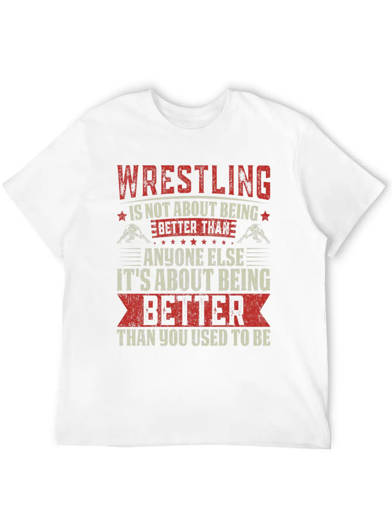 Wrestling Is About Self-Improvement Unisex Short Sleeve Soft Cotton T-Shirt – Casual Everyday Wear