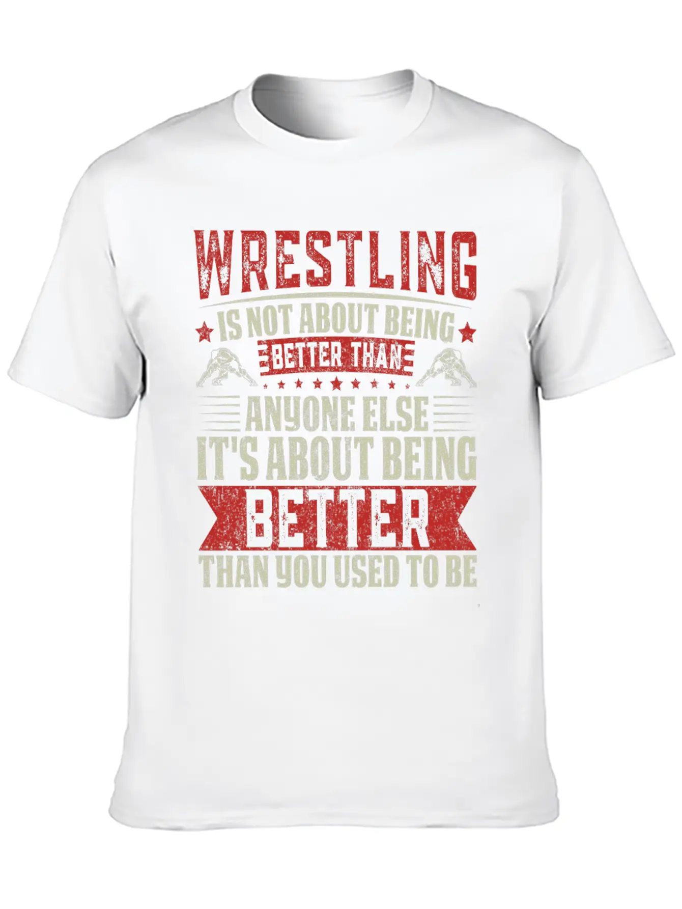 Wrestling Is About Self-Improvement Unisex Short Sleeve Soft Cotton T-Shirt – Casual Everyday Wear