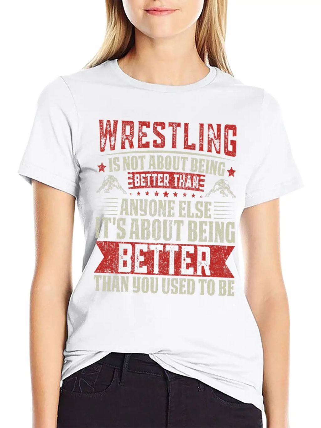 Wrestling Is About Self-Improvement Unisex Short Sleeve Soft Cotton T-Shirt – Casual Everyday Wear