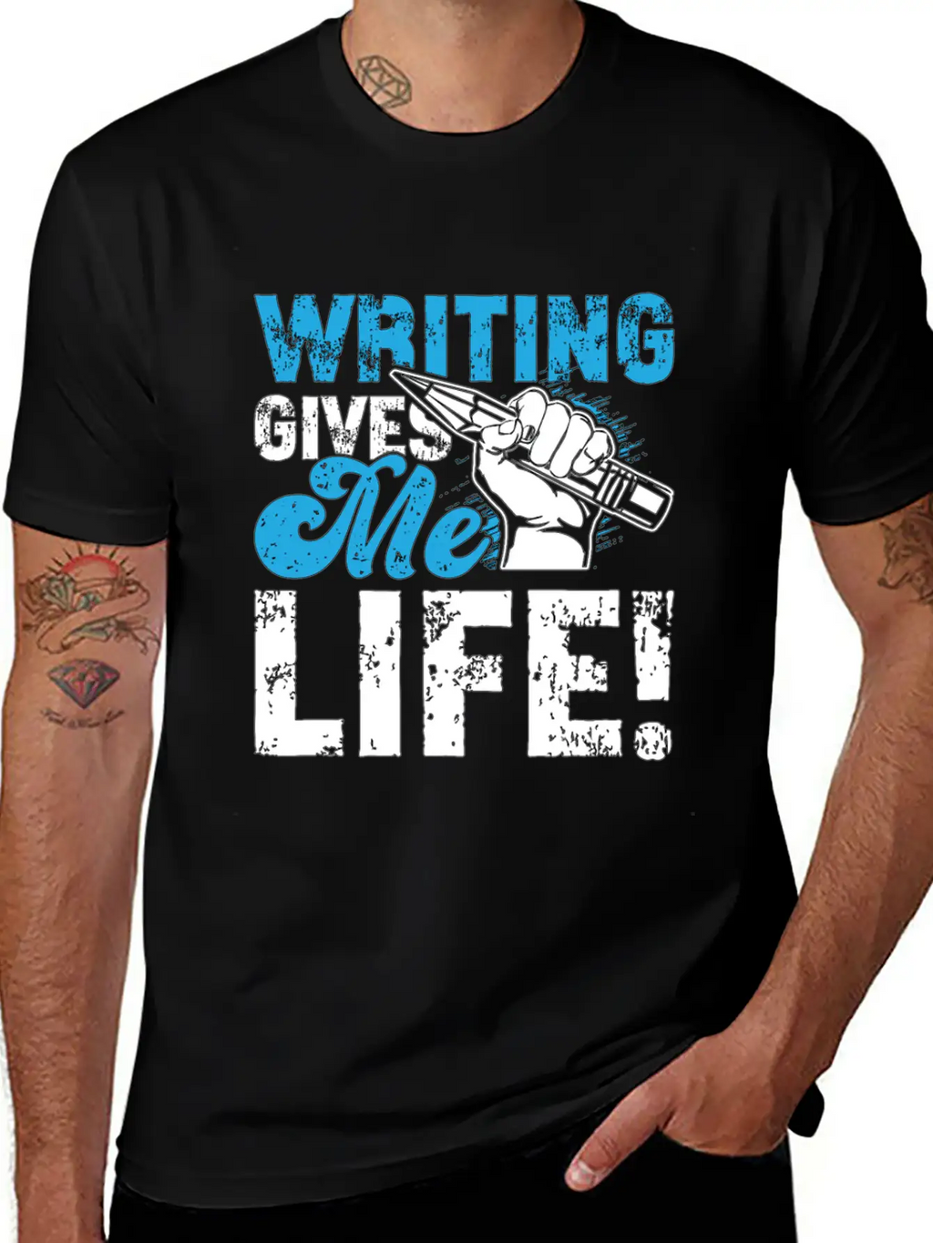 Writing Gives Me Life Loves Journalist Book Writer Classic Fit Graphic Tee For Daily Comfort – Unisex Cotton Shirt