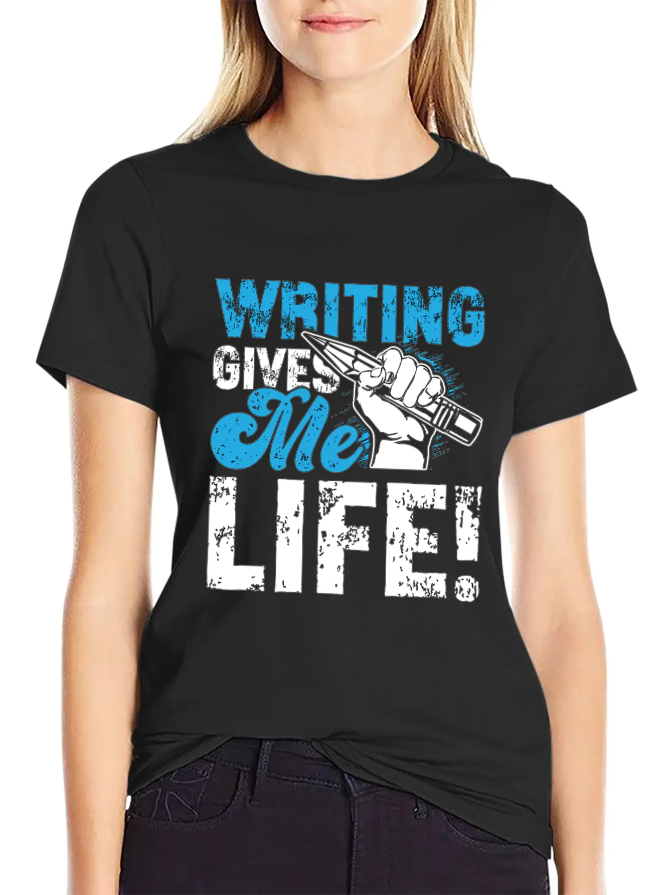 Writing Gives Me Life Loves Journalist Book Writer Classic Fit Graphic Tee For Daily Comfort – Unisex Cotton Shirt