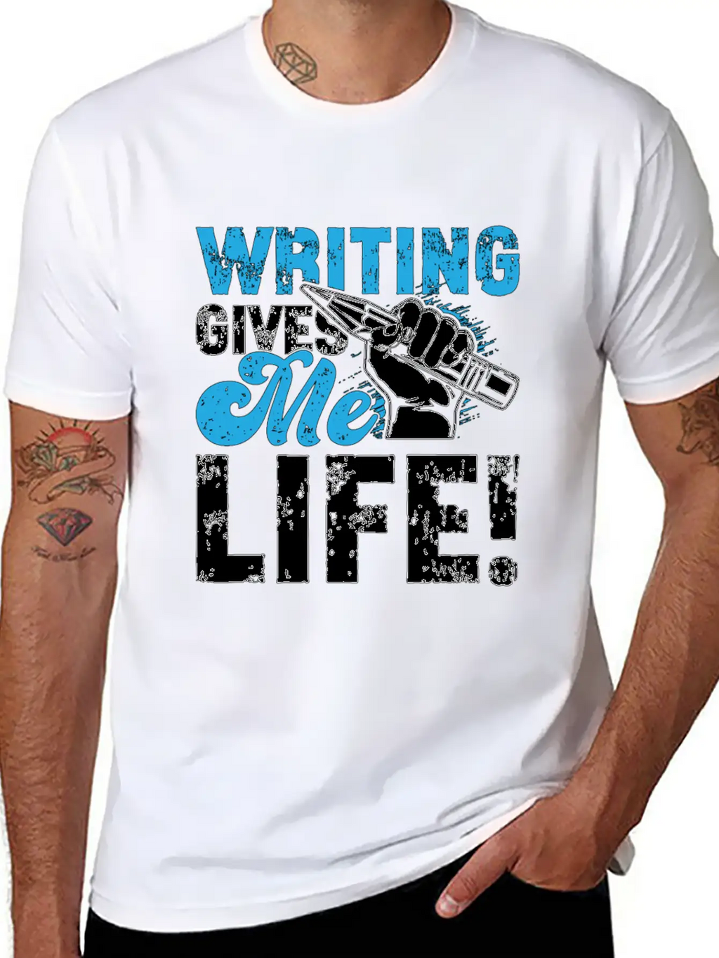 Writing Gives Me Life Loves Journalist Book Writer Classic Fit Graphic Tee For Daily Comfort – Unisex Cotton Shirt