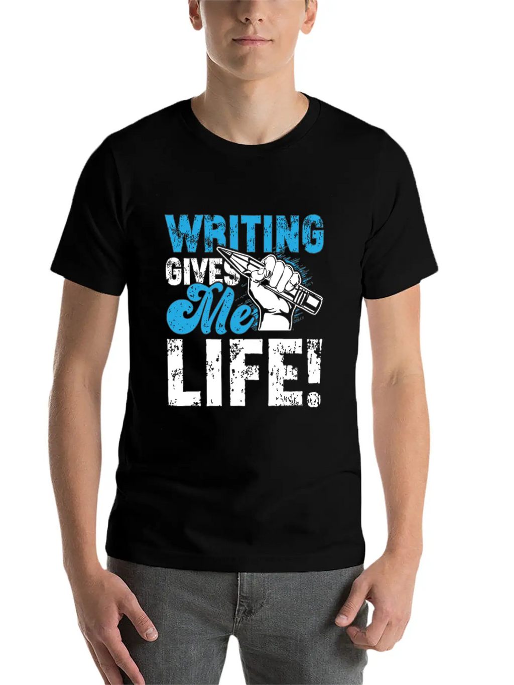 Writing Gives Me Life Loves Journalist Book Writer Classic Fit Graphic Tee For Daily Comfort – Unisex Cotton Shirt