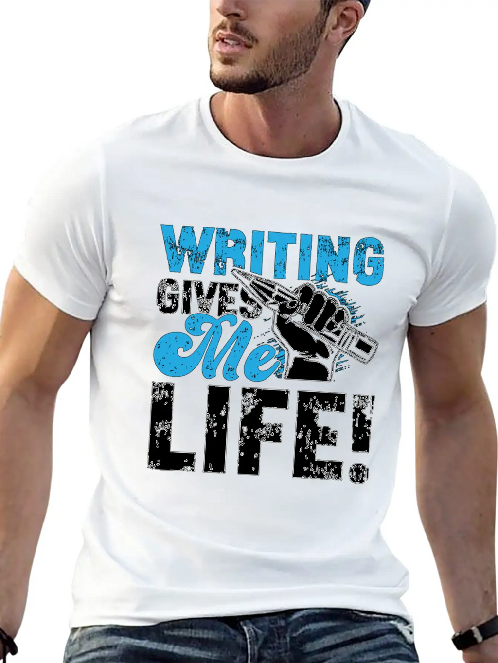 Writing Gives Me Life Loves Journalist Book Writer Classic Fit Graphic Tee For Daily Comfort – Unisex Cotton Shirt