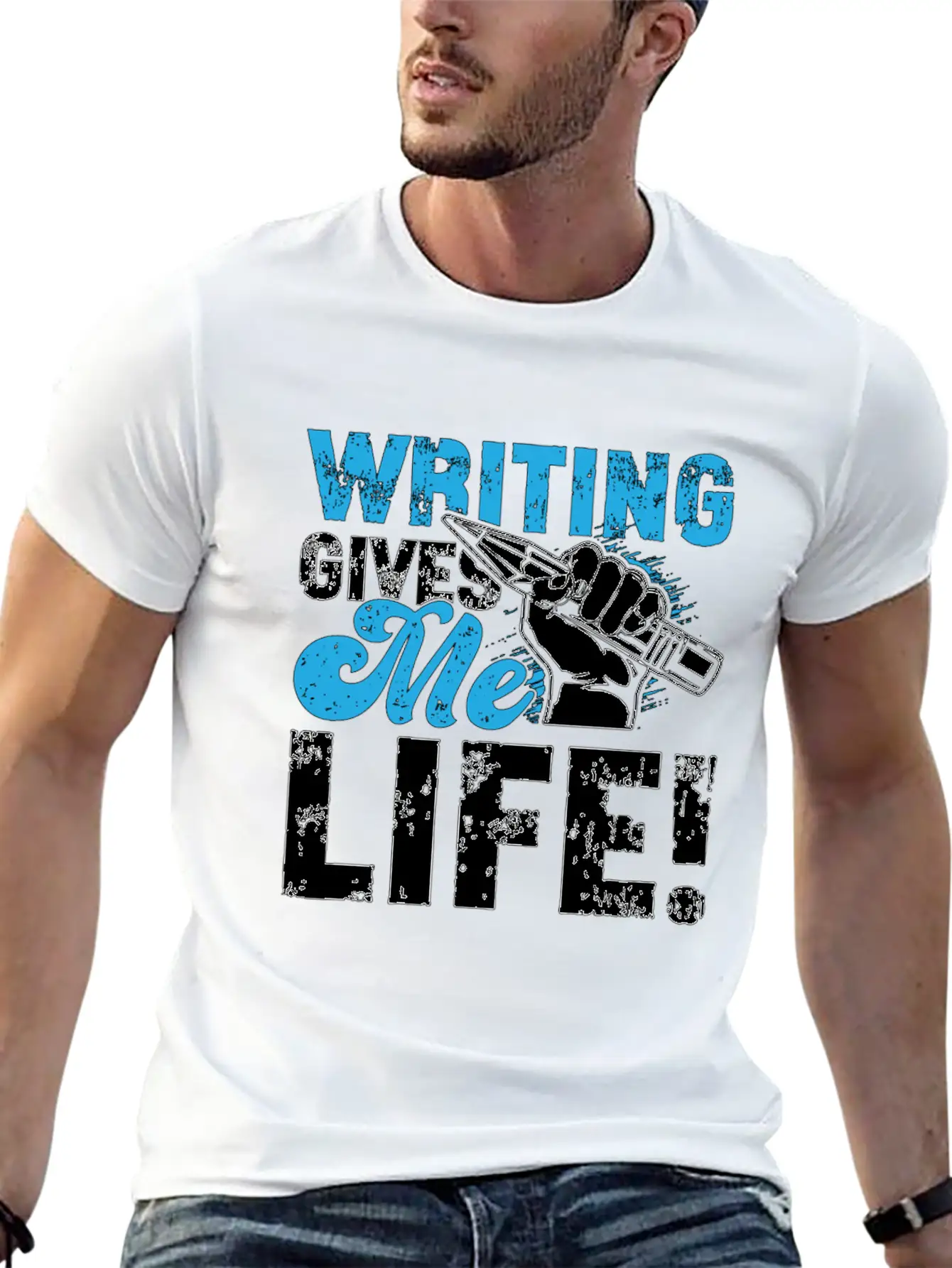 Writing Gives Me Life Loves Journalist Book Writer Classic Fit Graphic Tee For Daily Comfort – Unisex Cotton Shirt