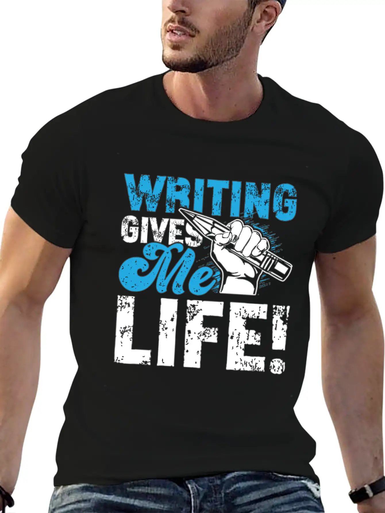 Writing Gives Me Life Loves Journalist Book Writer Classic Fit Graphic Tee For Daily Comfort – Unisex Cotton Shirt