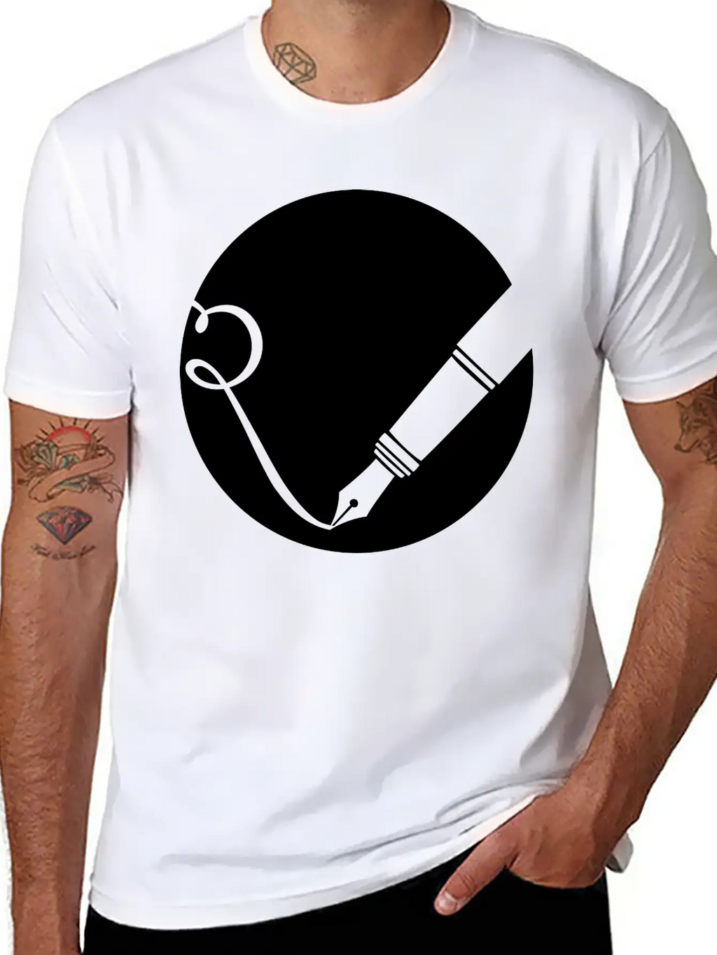Writing Pen Icon Classic Fit Graphic Tee For Daily Comfort – Unisex Cotton Shirt