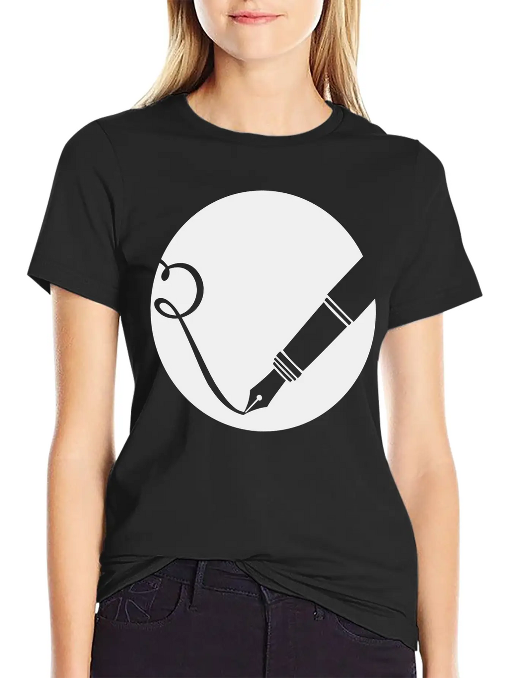Writing Pen Icon Classic Fit Graphic Tee For Daily Comfort – Unisex Cotton Shirt