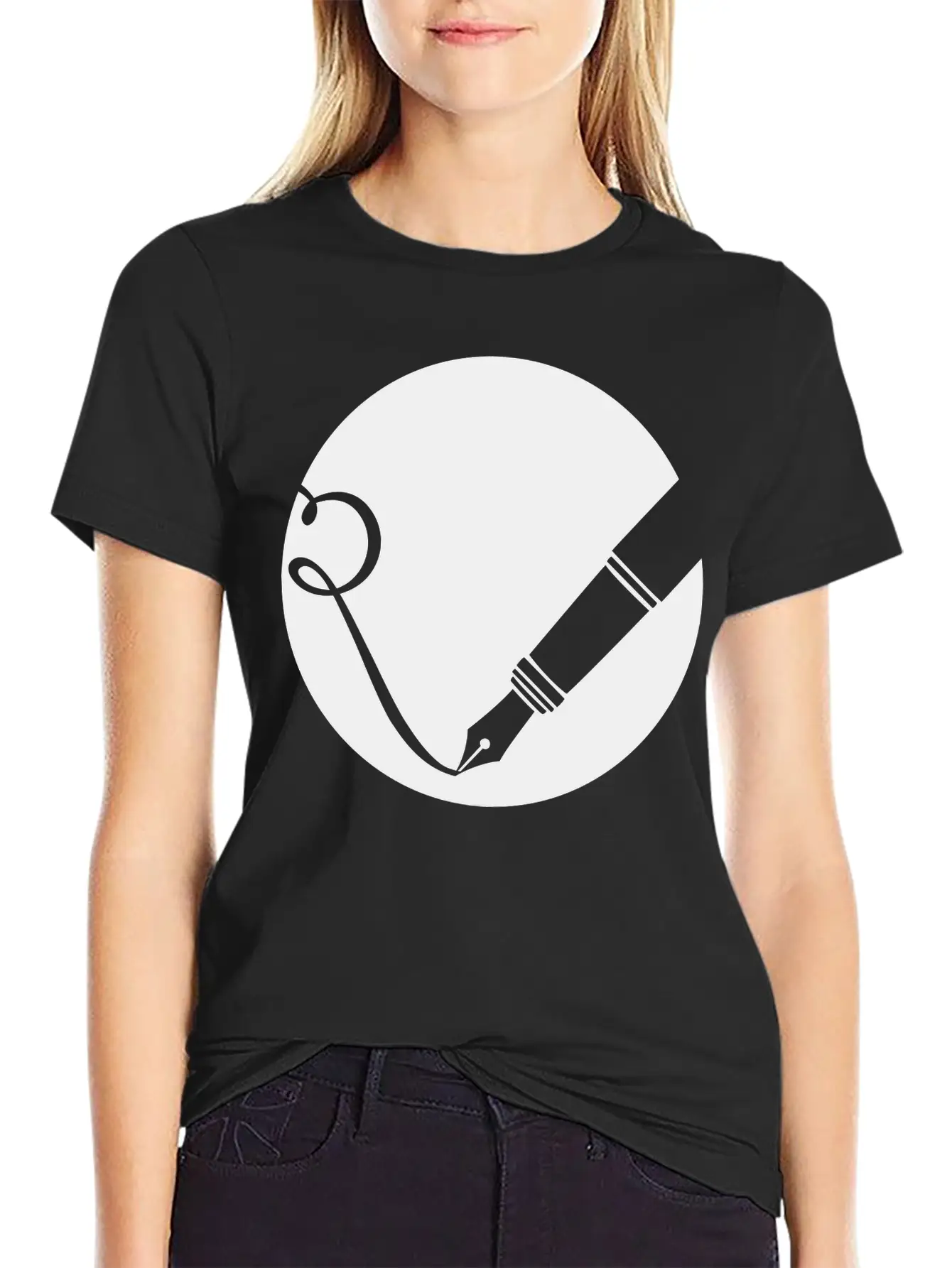 Writing Pen Icon Classic Fit Graphic Tee For Daily Comfort – Unisex Cotton Shirt