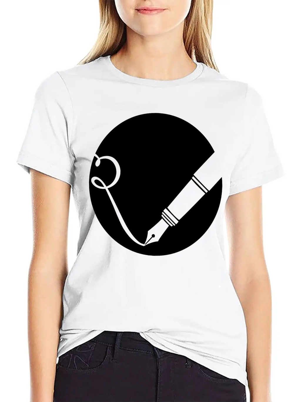 Writing Pen Icon Classic Fit Graphic Tee For Daily Comfort – Unisex Cotton Shirt