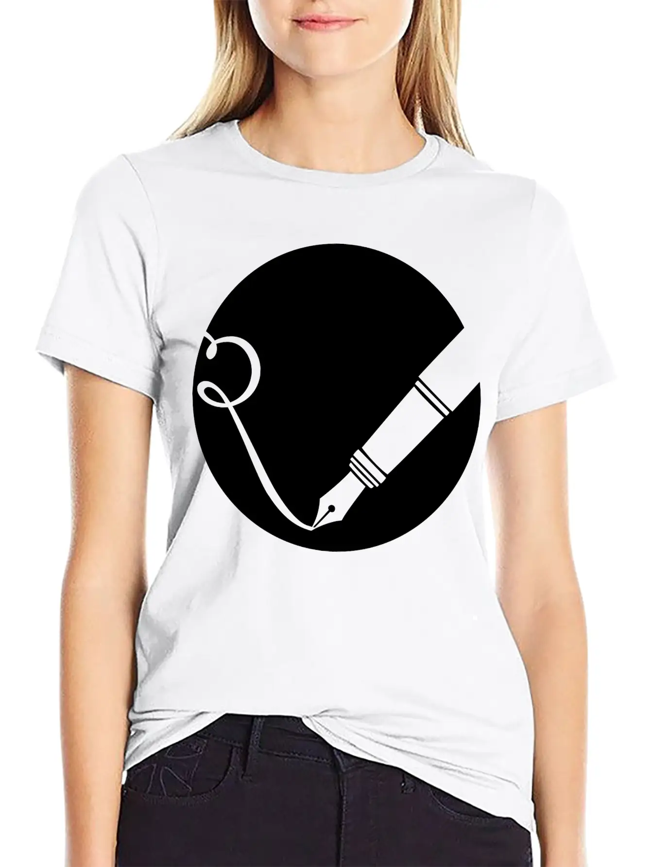 Writing Pen Icon Classic Fit Graphic Tee For Daily Comfort – Unisex Cotton Shirt