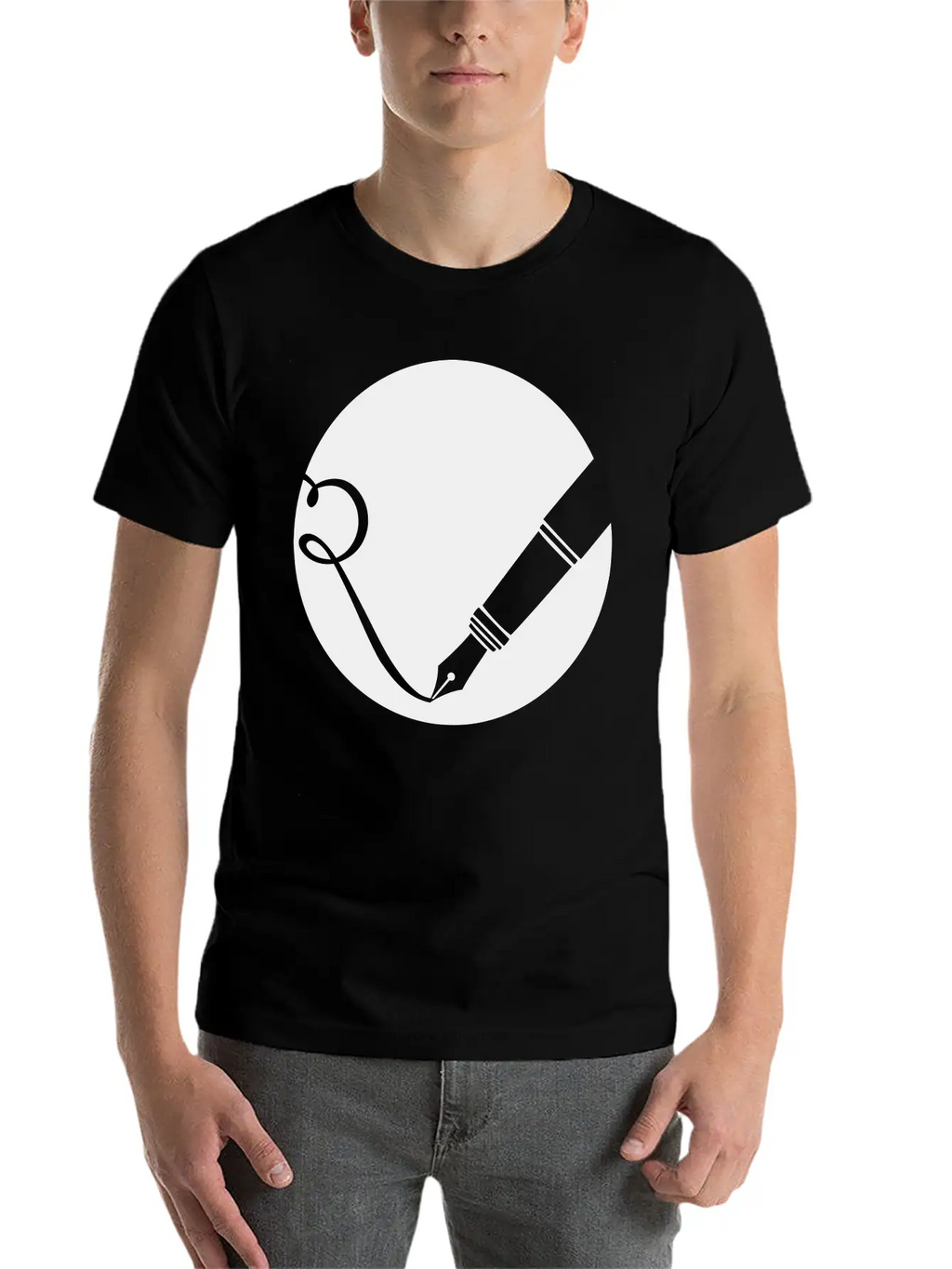 Writing Pen Icon Classic Fit Graphic Tee For Daily Comfort – Unisex Cotton Shirt