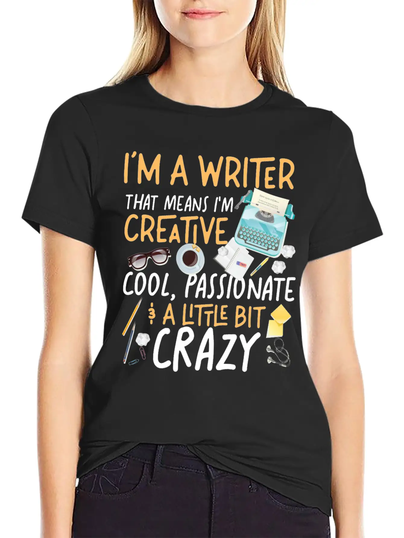 Writing Typewriter Novel Writer & Classic Fit Graphic Tee For Daily Comfort – Unisex Cotton Shirt