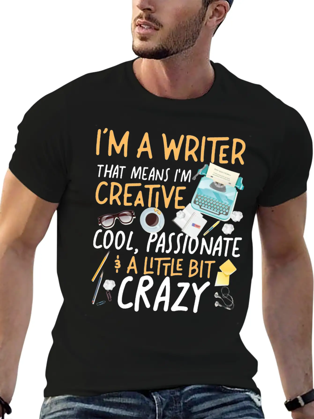 Writing Typewriter Novel Writer & Classic Fit Graphic Tee For Daily Comfort – Unisex Cotton Shirt
