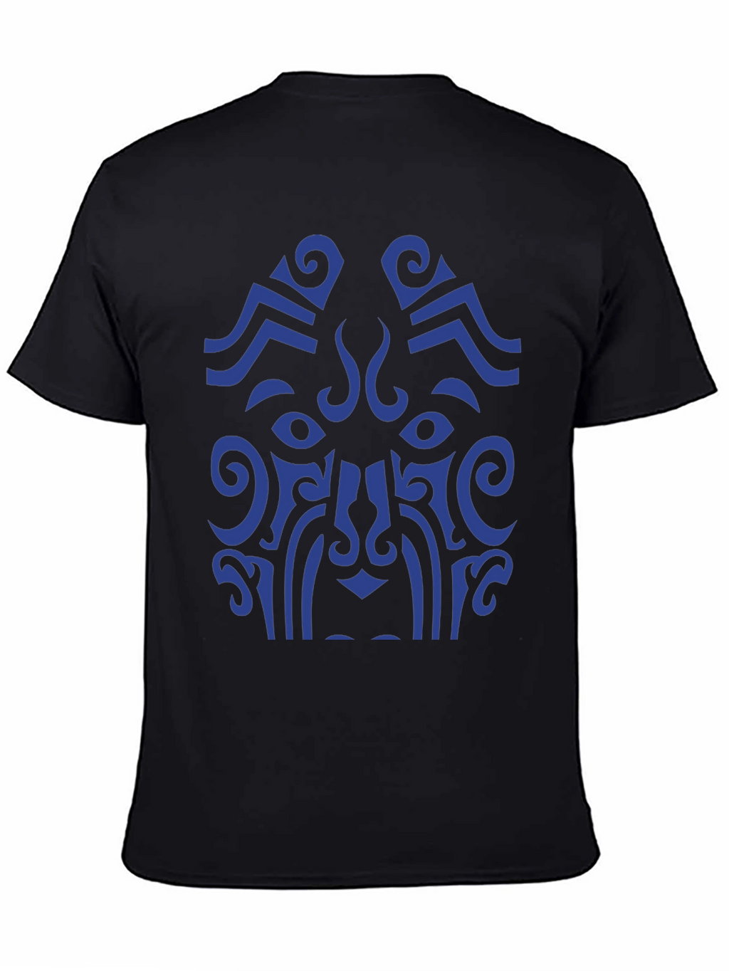 Tribal Art Graphic Tee - Bold Blue Design