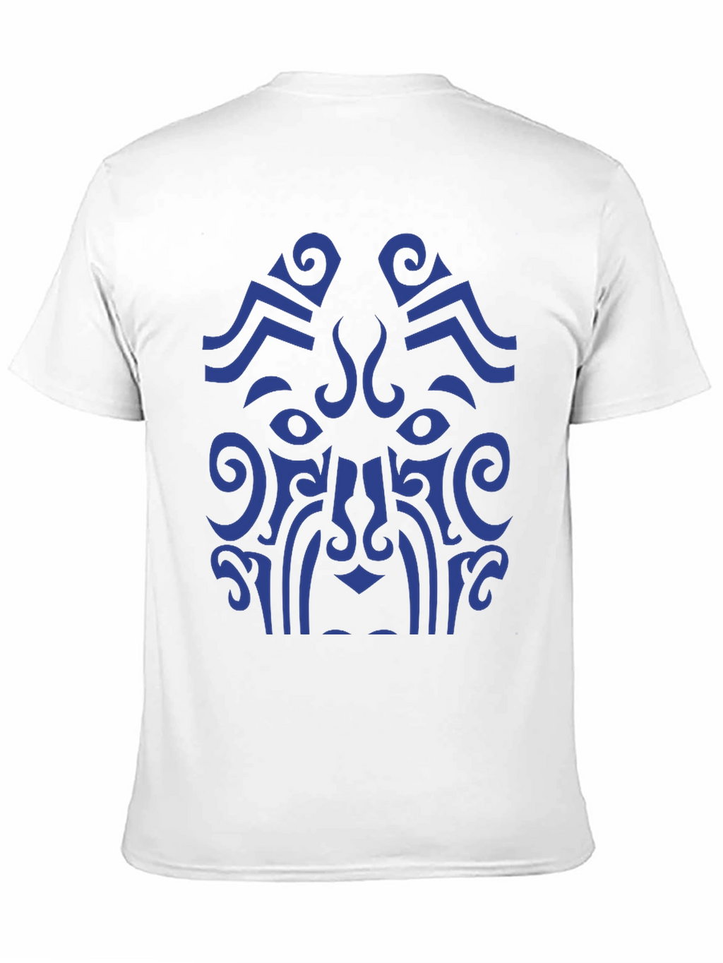 Tribal Art Graphic Tee - Bold Blue Design