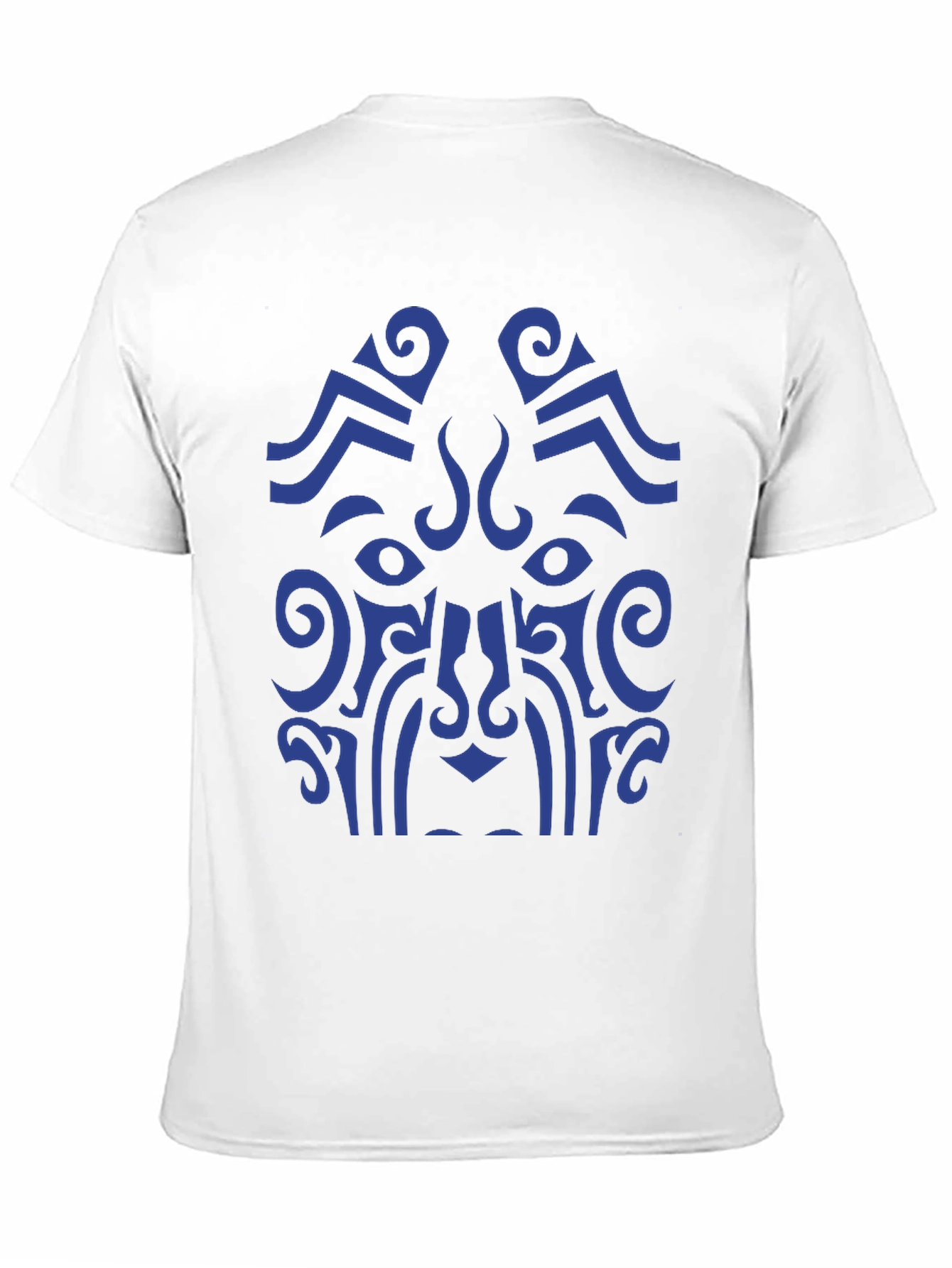 Tribal Art Graphic Tee - Bold Blue Design