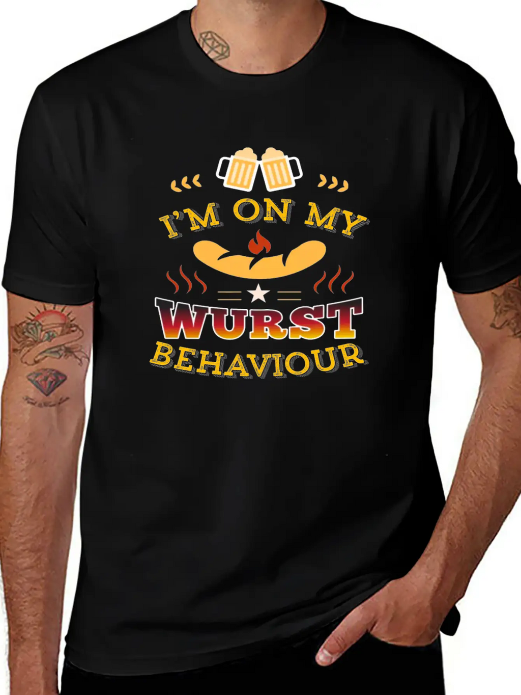 Wurst Behavior Oktoberfest T Shirt Funny German Casual Graphic T-Shirt – Simple And Comfortable Daily Wear